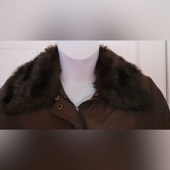 #080 Vintage Regent Park Black/Brown Winter Jacket - Picture 3 of 12